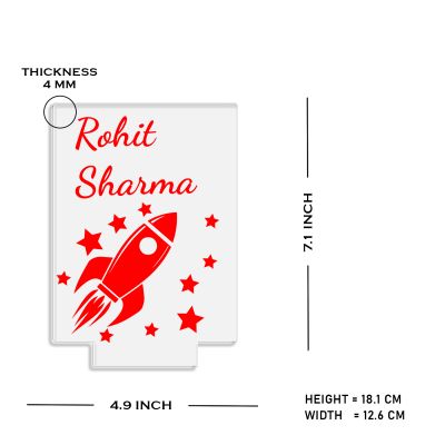 Customized Rocket Themed Illusion Lamp with  Warm white Glow LED Night Light with Black Base Birthday Return Gift for Son, Daughter & Kids